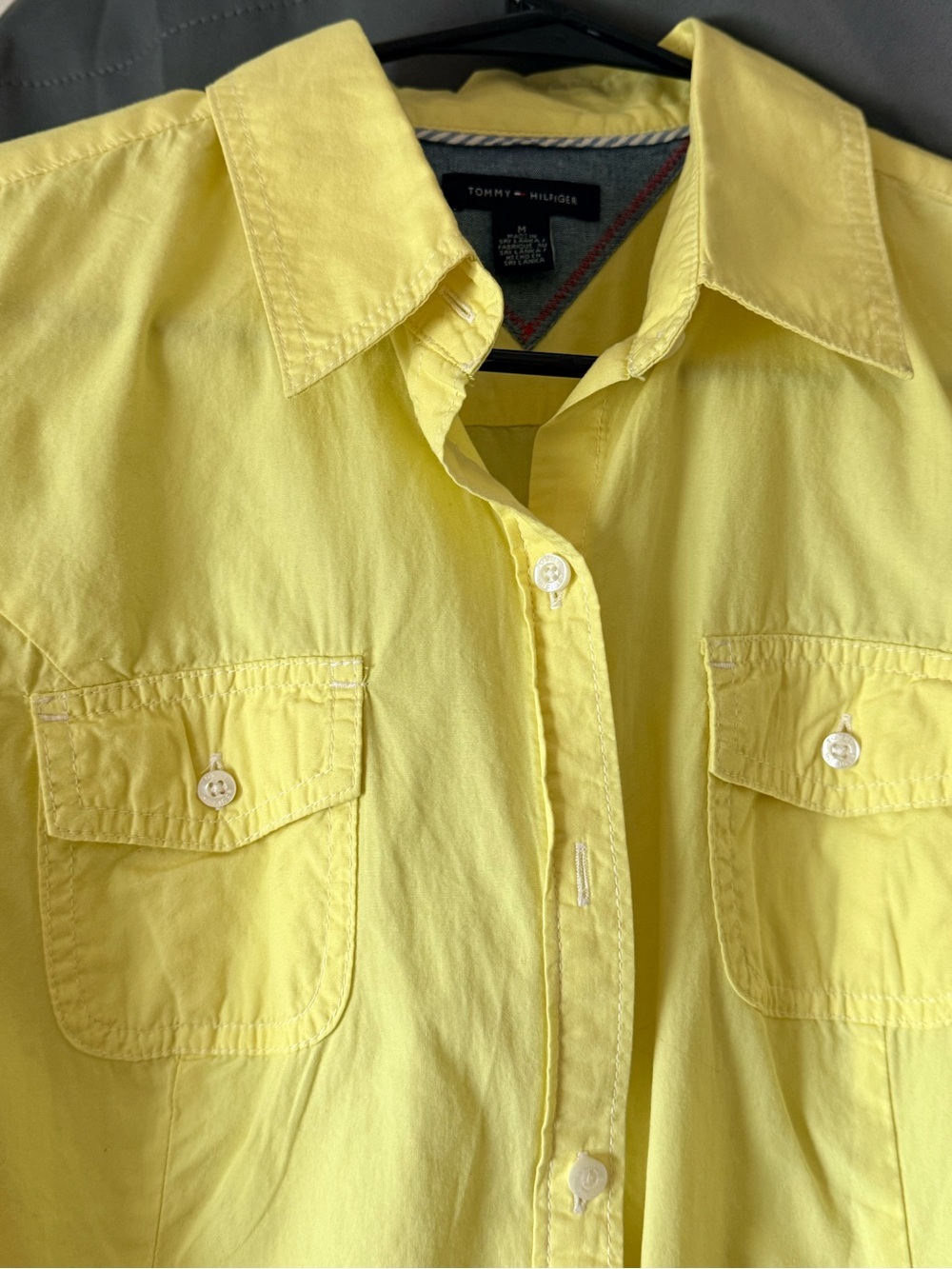 Tommy Hilfiger Women’s Yellow Button-Up Long-Sleeve Shirt - Picture 2 of 8